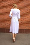 Коктейльное платье миди из атласа (Белое)  - фото 