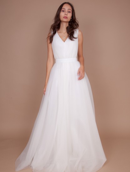 Свадебное платье длины макси (Белое)