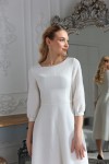 Белое платье из жаккарда миди ( молочного оттенка) - фото 