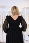 Коктейльное платье большого размера (Черное)       - фото 