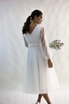 Фатиновое  платье миди (Белое)    - фото 