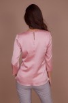 Шелковая блузка на подкладке пудра - фото 