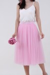 Пышная юбка из фатина розовая  - фото 